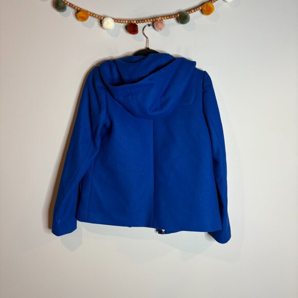 J. Crew Wool Melton Hooded Bib Jacket Royal Blue - Picture 6 of 6